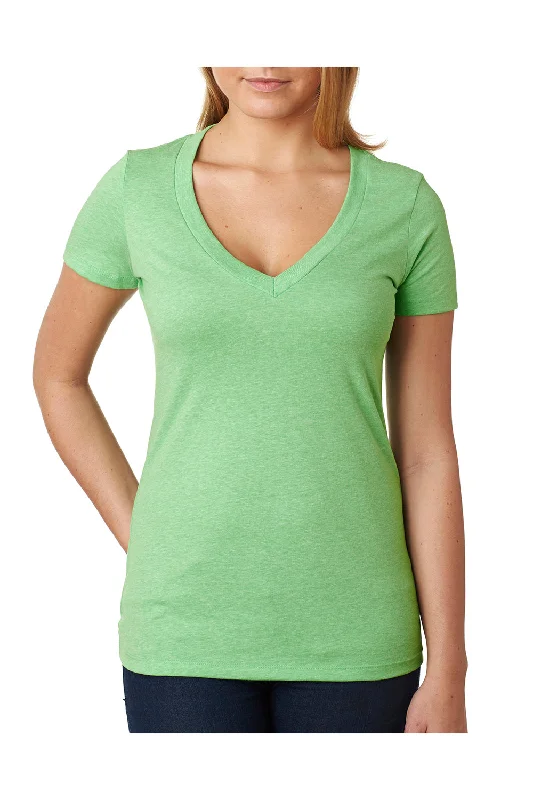 Boxy – Loose, straight cut with no shapingNext Level Womens CVC Jersey Short Sleeve V-Neck T-Shirt - Apple Green - Closeout