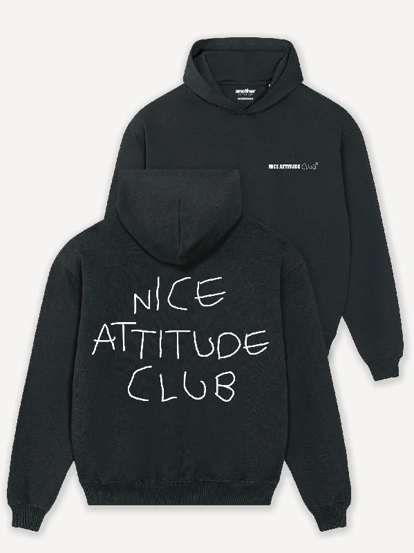 Raglan sleeve hoodie – Hooded sweatshirt with diagonal seam lines extending from the collarNice Attitude Club Oversized Hoodie