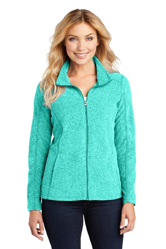 Fitted sweatshirt – Sweatshirt that fits snugly to the body, providing a more tailored lookPort Authority Womens Pill Resistant Heather Microfleece Full Zip Sweatshirt - Heather Aqua Green