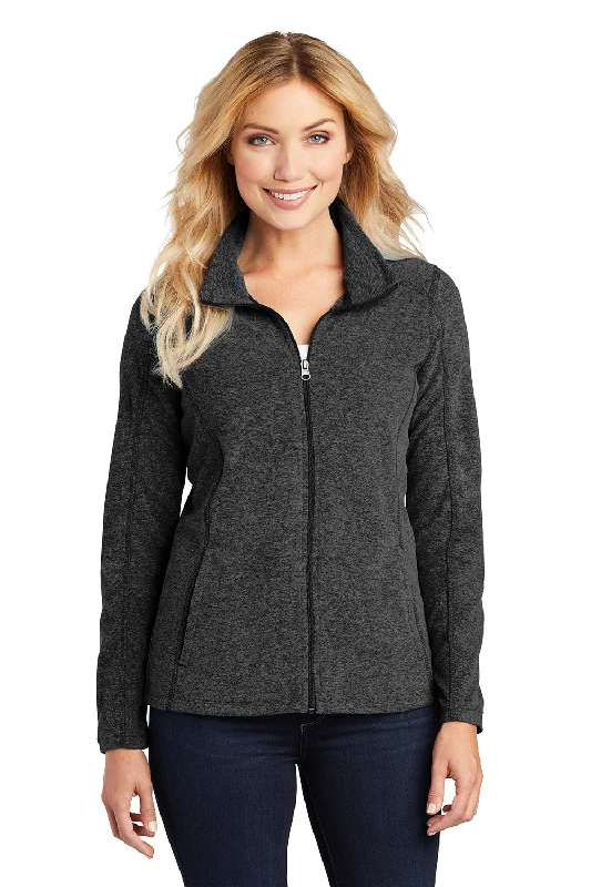 Fleece-lined – Soft, warm interior lining made from fleece materialPort Authority Womens Pill Resistant Heather Microfleece Full Zip Sweatshirt - Heather Charcoal Black