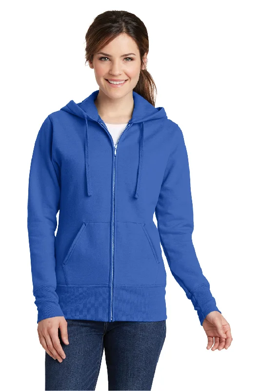 Colorblock hoodie – Hoodie with distinct blocks of color, often used for sporty or modern looksPort & Company Womens Core Pill Resistant Fleece Full Zip Hooded Sweatshirt Hoodie - Royal Blue