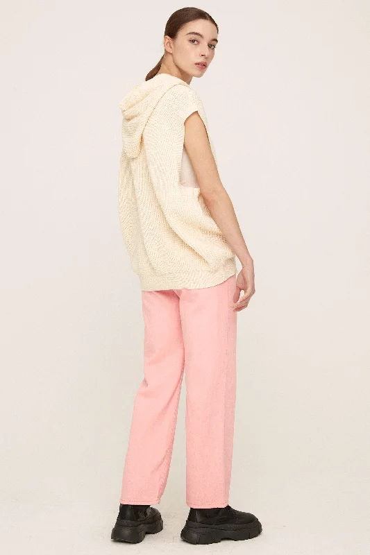 Shawl collar – Soft, wide collar for a draped effectRody Hooded Sleeveless Sweater