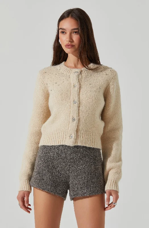 Cable knit – Featuring textured, braided patternsSigourney Embellished Cardigan