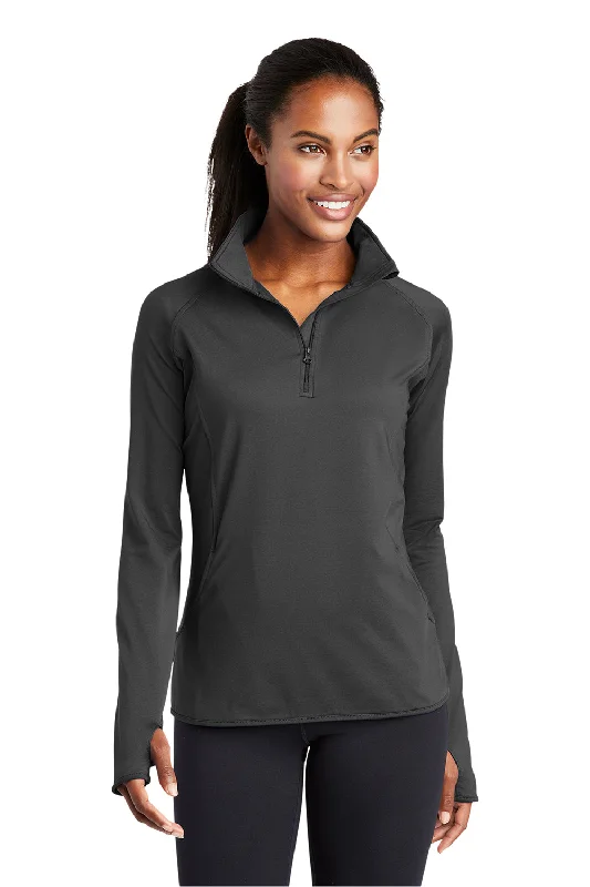 Hooded sweatshirt – Sweatshirt with an attached hood for extra warmth and styleSport-Tek Womens Sport-Wick Moisture Wicking 1/4 Zip Sweatshirt - Charcoal Grey