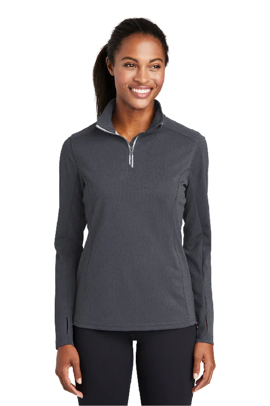 Puffer hoodie – Hoodie with a padded or quilted design, offering more insulationSport-Tek Womens Sport-Wick Moisture Wicking 1/4 Zip Sweatshirt - Iron Grey