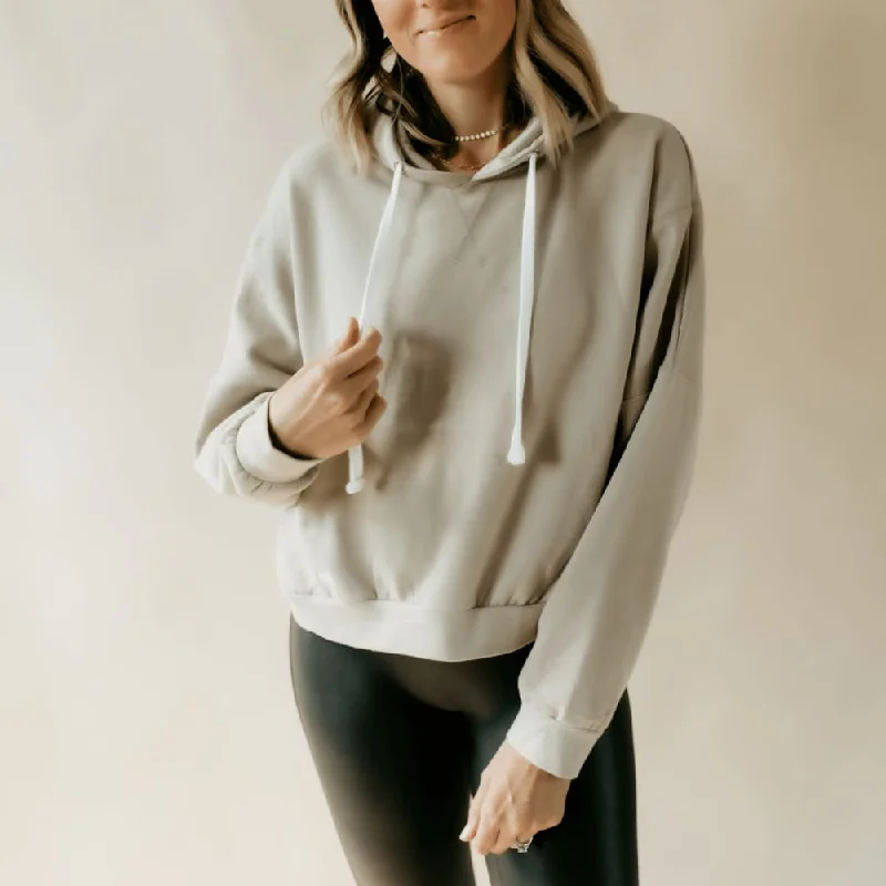 Cropped hoodie – Shortened hoodie that sits above the waistSueded Crop Hooded Sweatshirt