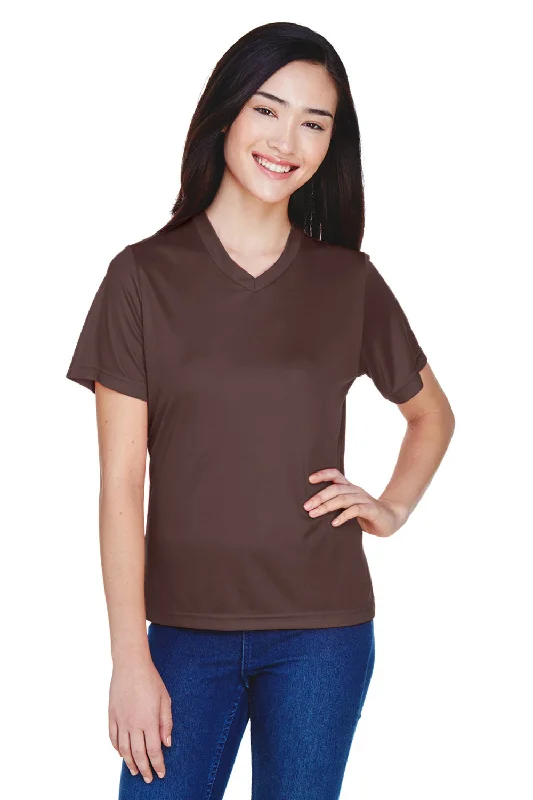 Oversized – Loose, relaxed fit, often with dropped shouldersTeam 365 Womens Zone Performance Moisture Wicking Short Sleeve V-Neck T-Shirt - Dark Brown