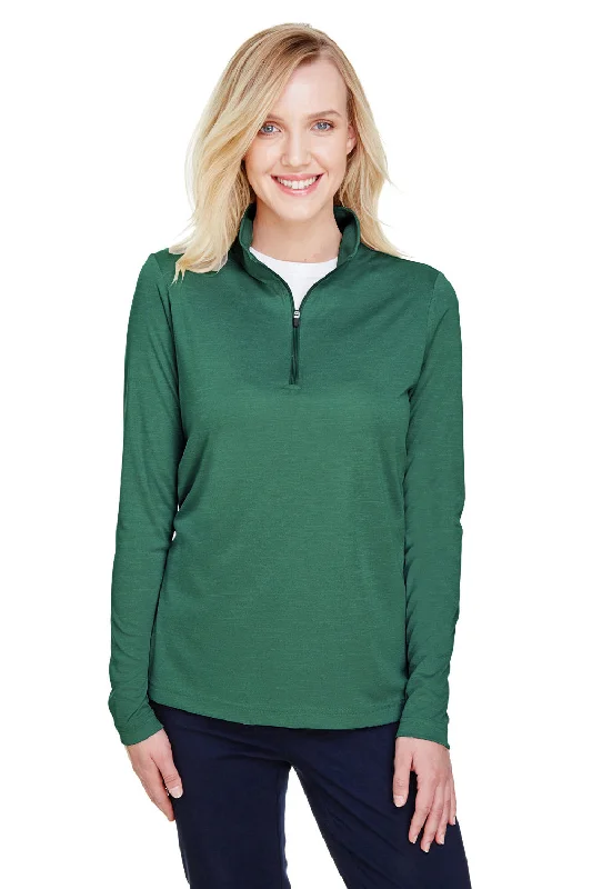 Colorblock hoodie – Hoodie with distinct blocks of color, often used for sporty or modern looksTeam 365 Womens Zone Sonic Performance Moisture Wicking 1/4 Zip Sweatshirt - Heather Forest Green