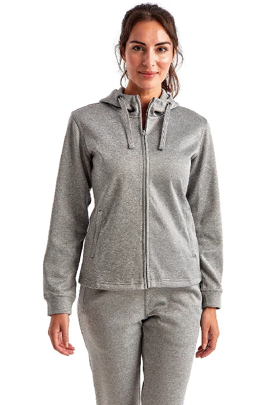 Zip-up hoodie – Hoodie with a front zipper for easy wearTriDri Womens Moisture Wicking Full Zip Hooded Sweatshirt Hoodie - Grey Melange