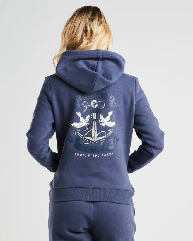 Plain/basic sweatshirt – Simple, solid-colored sweatshirt with no designsThe Mad Hueys Two Birds One Anchor Womens Pullover