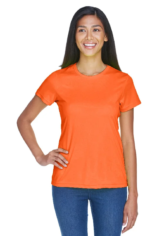 Ringer – T-shirt with contrasting colored trim around the neckline and sleevesUltraClub Womens Cool & Dry Performance Moisture Wicking Short Sleeve Crewneck T-Shirt - Bright Orange