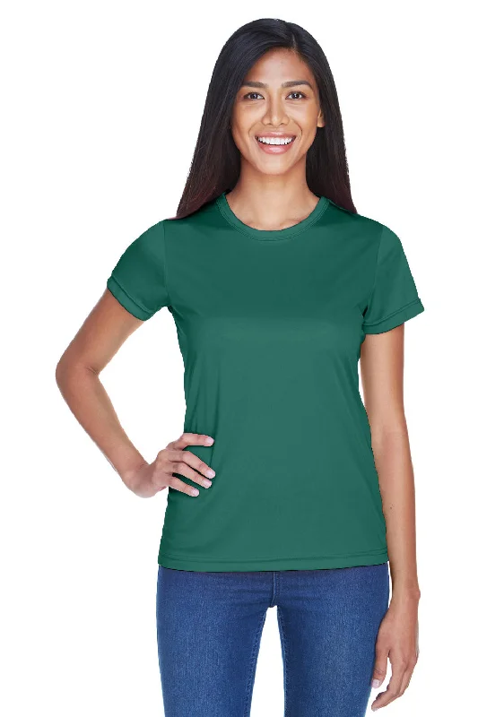 Boxy – Loose, straight cut with no shapingUltraClub Womens Cool & Dry Performance Moisture Wicking Short Sleeve Crewneck T-Shirt - Forest Green