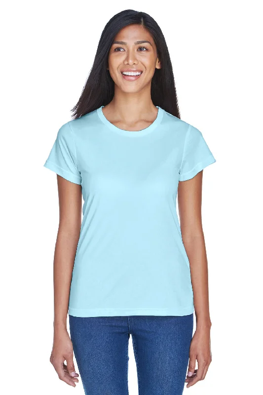 Tunic – Longer T-shirt, often reaching the hips or thighs, worn as a tunic topUltraClub Womens Cool & Dry Performance Moisture Wicking Short Sleeve Crewneck T-Shirt - Ice Blue