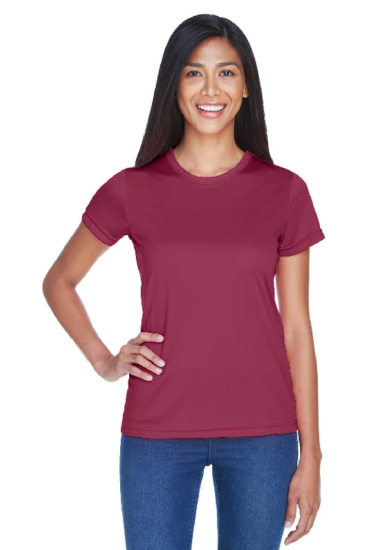 Tie-dye – Colorful, patterned T-shirt created with a tie-dye techniqueUltraClub Womens Cool & Dry Performance Moisture Wicking Short Sleeve Crewneck T-Shirt - Maroon