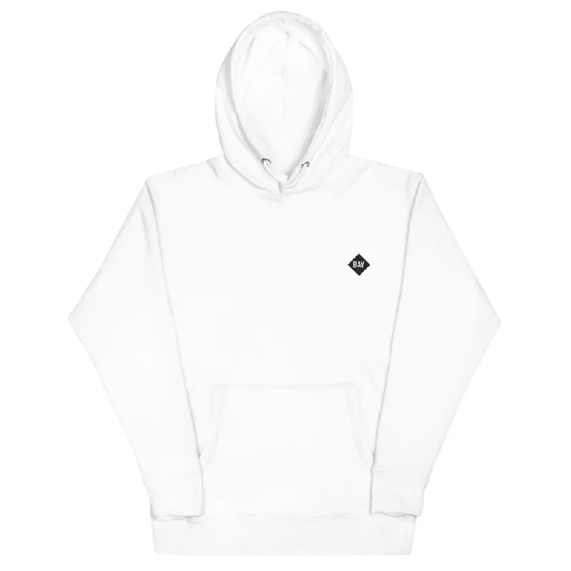 Scoop neck – Wide, rounded necklineWhite Diamond Hoodie