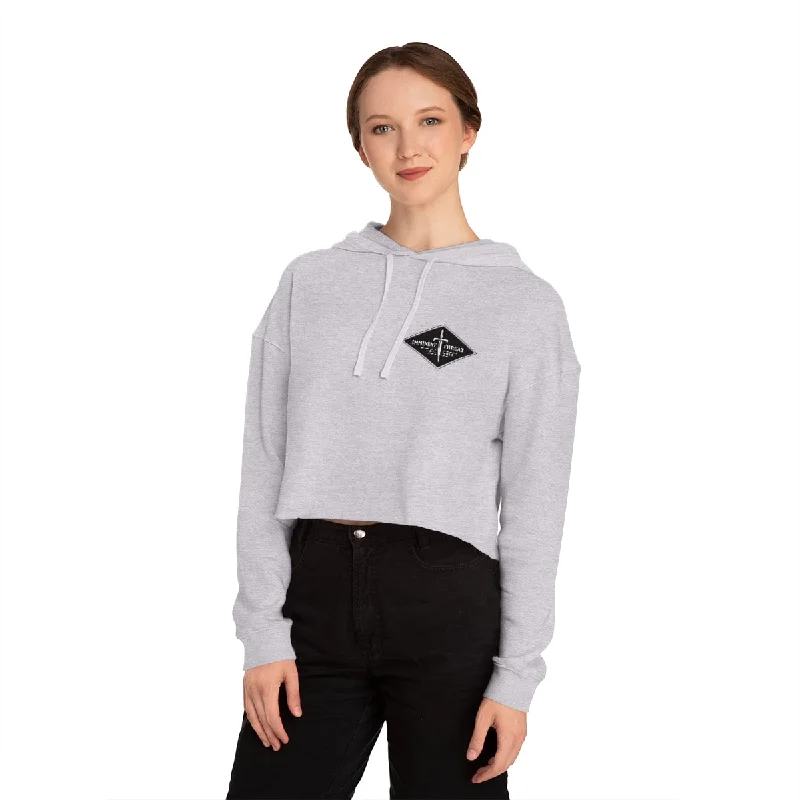 Pullover hoodie – Hoodie without a zipper, worn by pulling over the headWomen’s Black Diamond Cropped Hoodie