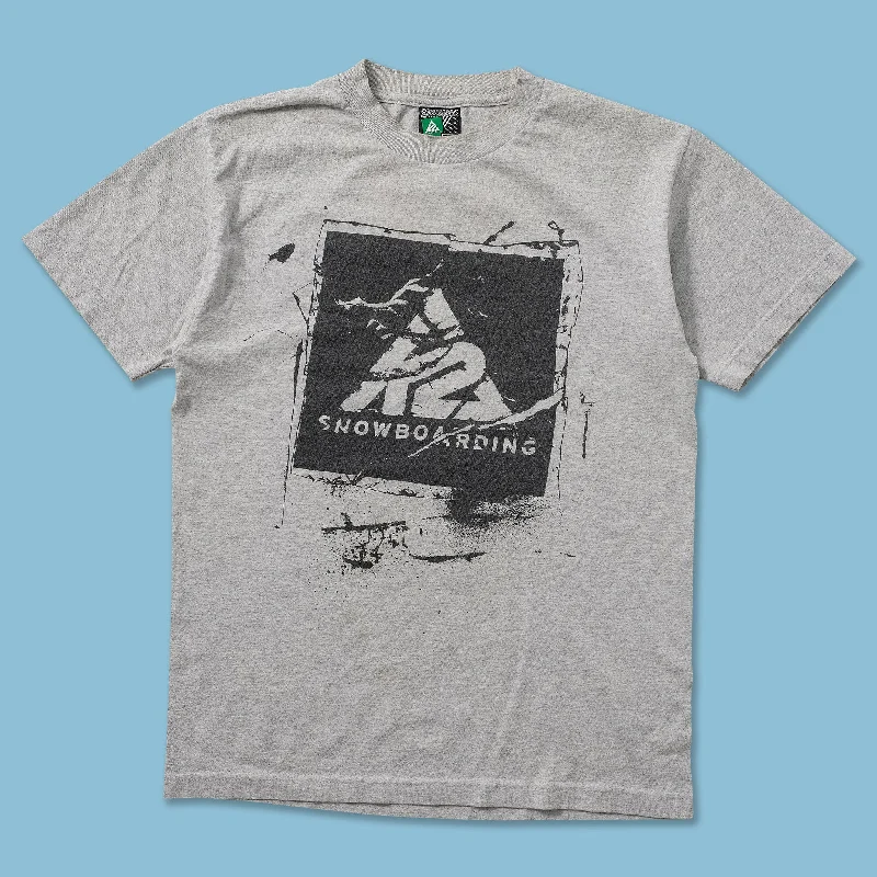 Banded hem – T-shirt with a stitched or elastic band at the bottomY2K K2 Snowboarding T-Shirt Small